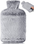 Hot Water Bottle with Luxury Cosy Faux Fur Cover,2L Leakproof Large Hot Water Bag for Neck,Shoulder,Hand Feet Warmer