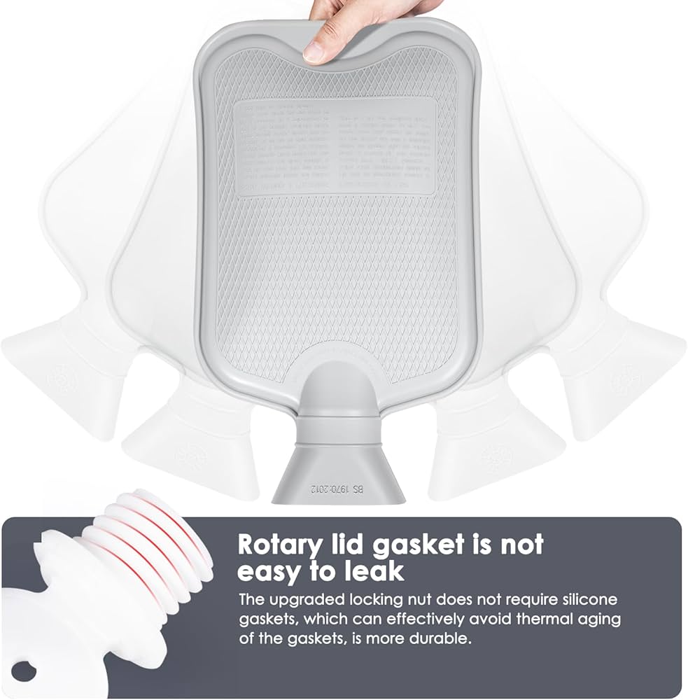 Hot Water Bottle with Luxury Cosy Faux Fur Cover,2L Leakproof Large Hot Water Bag for Neck,Shoulder,Hand Feet Warmer