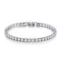 Sterling Silver Bracelet Zirconia Tennis Ball Women Fashion Simple Engagement Wedding Charm Jewelry 4mm 16-20cm